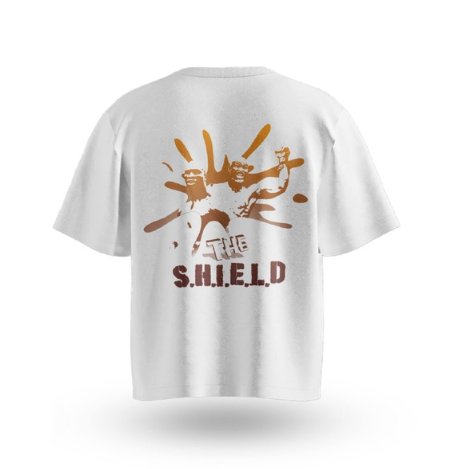 White “THE SHIELD” Graphic T-Shirt - Image 3